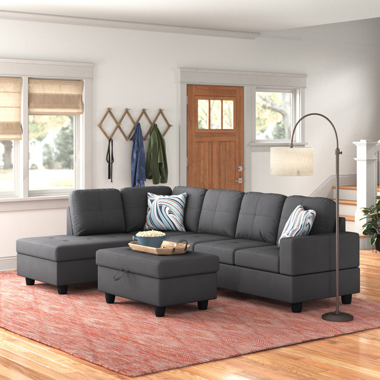 Faux deals leather sectional